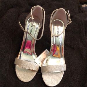 Sliver glitter heels